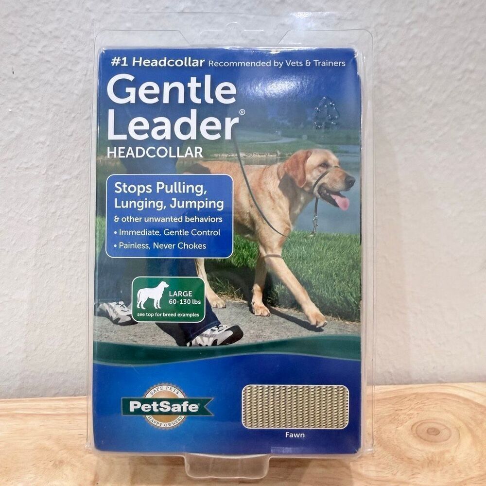 PetSafe Pet Safe Gentle Leader Headcollar Collar Large 60-130 lbs Fawn Color New